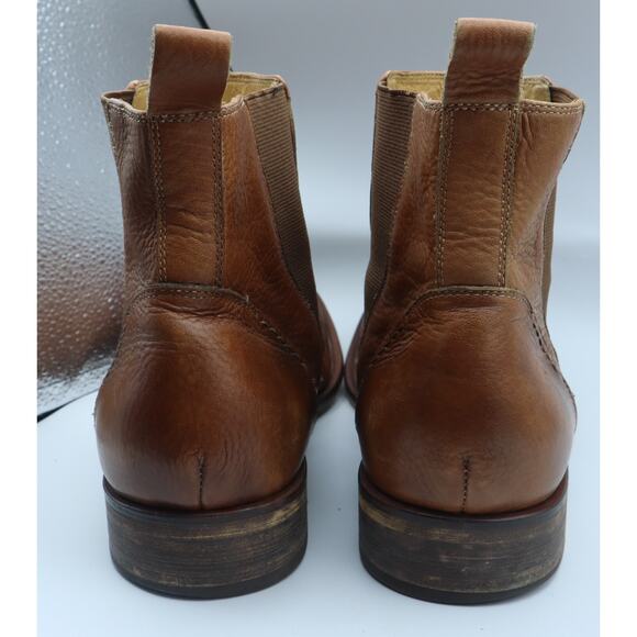 Johnston & Murphy Ankle Boots Chukka 9.5 M Chelsea Brown Leather Ruched Mens - Picture 5 of 8